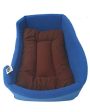 Adidog High Quality Foam Filled Rectangular Both Side Reversible Export Quality Blue Brown Dog Cat Bed -Medium For Discount