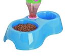 2 In 1 Anti Slip Food Bowl With Water Bowl For Dog   Cat   Puppy   Kitten and Other Pets (Blue) Fashion