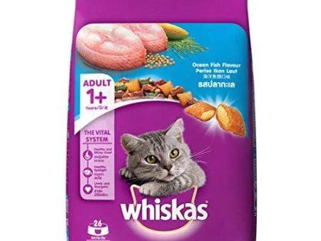 Whiskas Adult Dry Cat Food, Ocean Fish flavour – 1.2 kg Pack For Sale