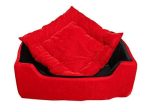 adidog Products Super Soft Dual (Rectangular) Colour Round Dog Cat Velvet Bed (Small) For Cheap