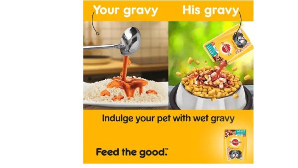 Pedigree Gravy Adult Dog Food Chicken _ Liver Chunks Chicken 80 g Dry Dog Food  (Pack of 24) on Sale