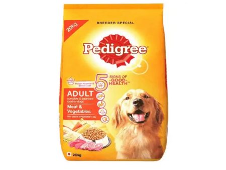 Pedigree Dry Dog Food, Meat & Vegetables for Adult Dogs – 20 kg on Sale