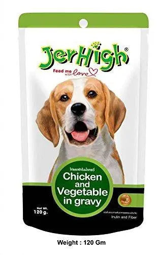 Jerhigh Chicken and Vegetable in Gravy 120 g (Pack of Four) on Sale