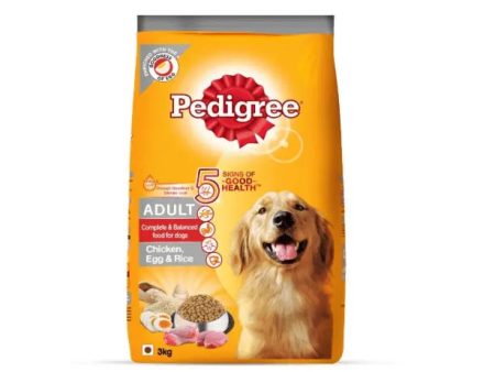 Pedigree Adult Dry Dog Food (High Protein Variant) – Chicken, Egg & Rice, 3 Kg Pack Online Hot Sale