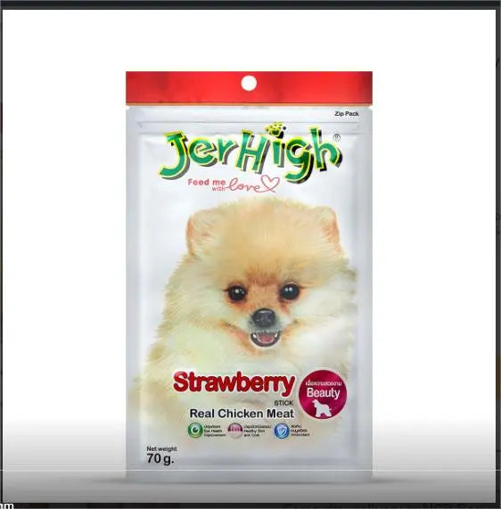 Jerhigh Dog Snacks Strawberry Stick Chicken Meat 70g Online Hot Sale