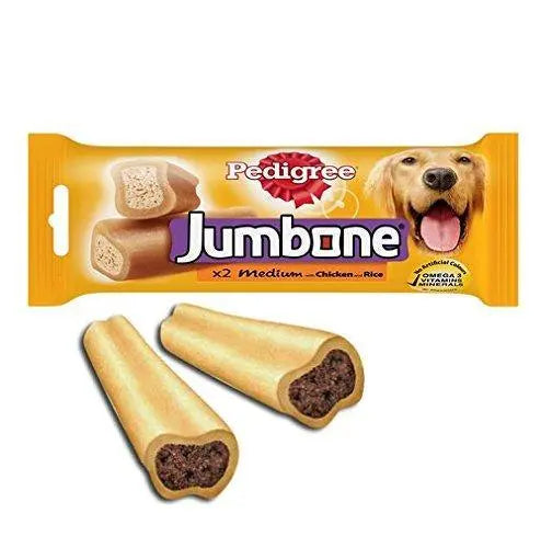 Pedigree Jumbone Adult Dog Treats, Chicken and Rice, 200 g Pouch (Pack of 2) on Sale