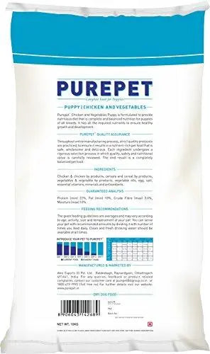 Purepet Chicken & Vegetables Puppy Dog Food, 10kg For Discount