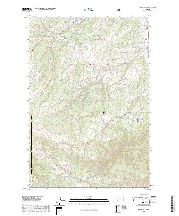 US Topo 7.5-minute map for Ousel Falls MT Sale