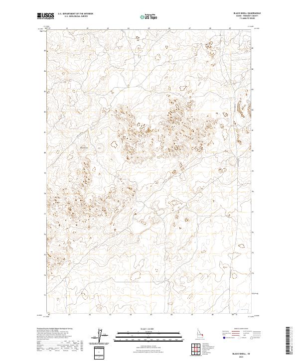 US Topo 7.5-minute map for Black Knoll ID Online now