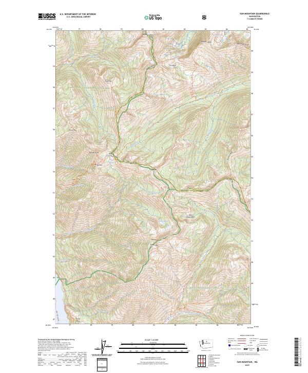 US Topo 7.5-minute map for Sun Mountain WA Cheap