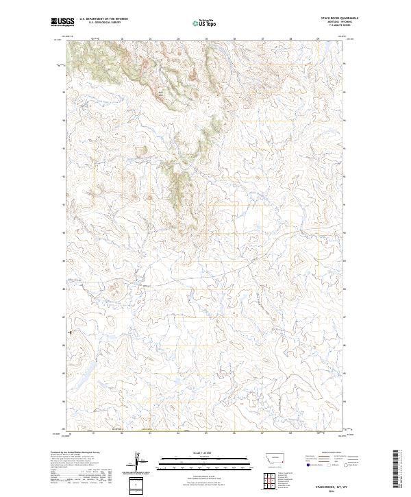 US Topo 7.5-minute map for Stack Rocks MTWY Fashion