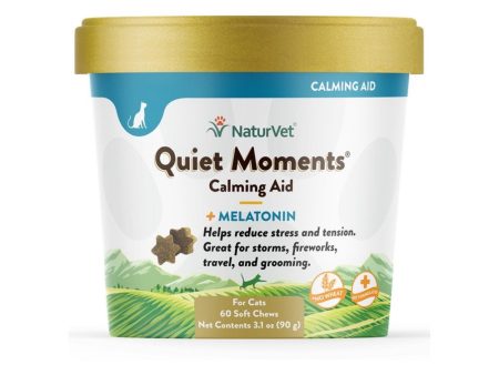 15% OFF: NaturVet Quiet Moments Calming Aid Plus Melatonin Soft Chew Supplement For Cats 60ct Online