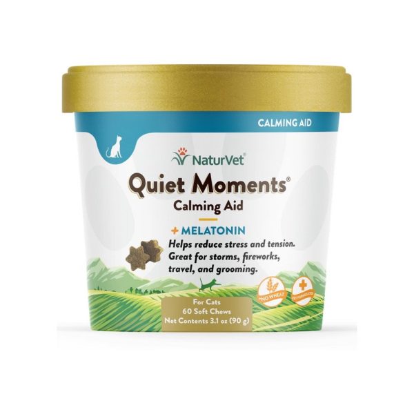 15% OFF: NaturVet Quiet Moments Calming Aid Plus Melatonin Soft Chew Supplement For Cats 60ct Online