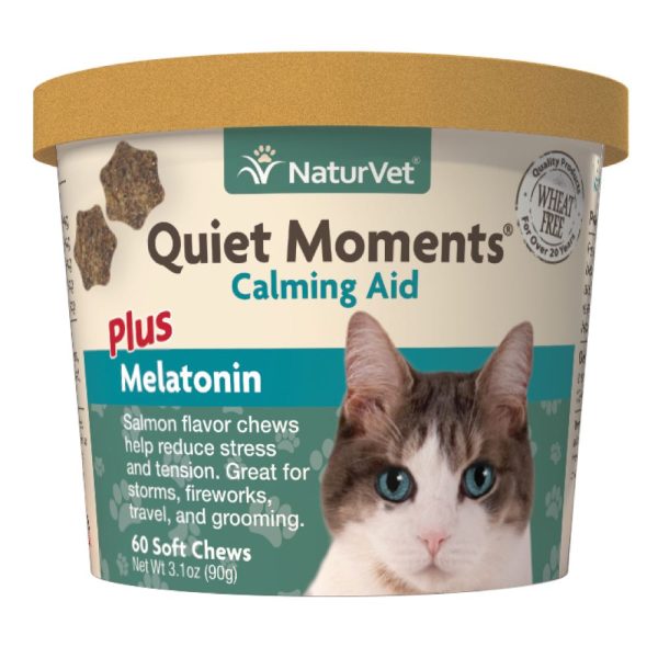 15% OFF: NaturVet Quiet Moments Calming Aid Plus Melatonin Soft Chew Supplement For Cats 60ct Online