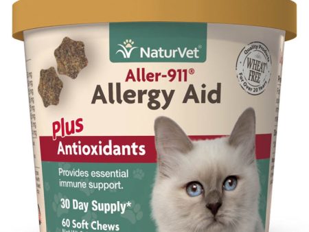 15% OFF: NaturVet Aller-911 Cat Allergy Aid Plus Antioxidants Soft Chew Supplement For Cats 60ct on Sale