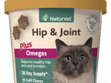 15% OFF: NaturVet Hip & Joint Plus Omegas Soft Chew Supplement For Cats 60ct For Sale