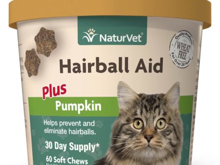 15% OFF: NaturVet Hairball Aid Plus Pumpkin Soft Chew Supplement For Cats 60ct Discount