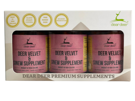 Dear Deer Velvet & Sinew Dog Supplement Set (3 bottles) For Cheap