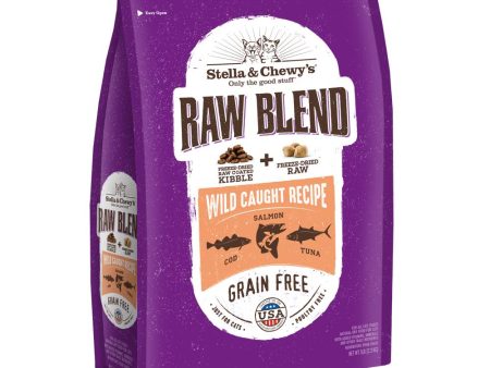 15% OFF: Stella & Chewy s Freeze-Dried Raw Blend Kibble Wild-Caught Fish Grain-Free Dry Cat Food 5lb Supply