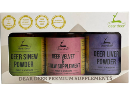 Dear Deer Dog Supplement Set (Velvet Sinew Supplement, Liver Powder, Sinew Powder) Supply